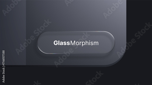 Liquid glass morphogenesis vector button with translucent effect. Modern UI element for website, app, and interface design. Digital art for web design.