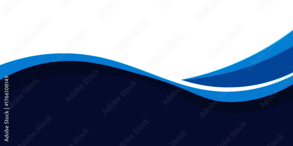 Obraz premium Abstract blue modern business wave banner background.border and header wavy design decoration on white background,eps 10