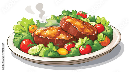 grilled chicken with vegetables