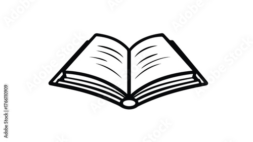 Colorful Open Book Novel Icon for Children's Book Day Celebration