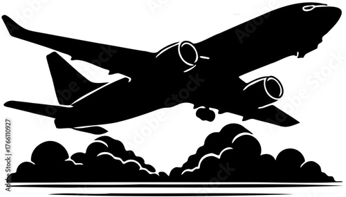 airplane in the clouds vector