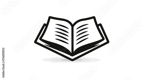 Colorful Open Book Novel Icon for Children Book Day Concept