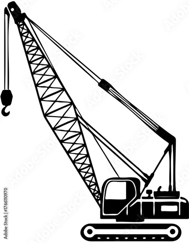 crane on a white background vector 