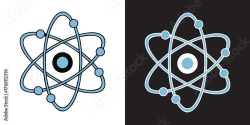 Captivating atomic symbol design symbolizing science, research, and innovation, perfect for educational and technological concepts