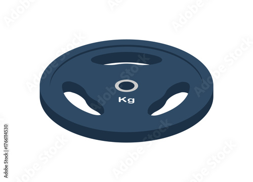 Fitness weight plate. Simple flat illustration