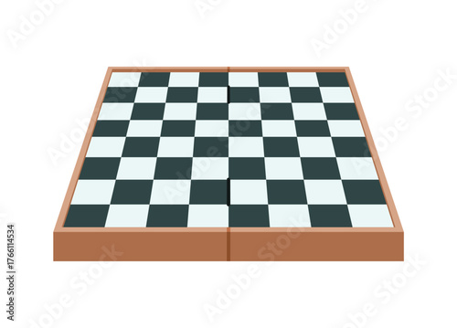 Empty chessboard. Simple flat illustration in perspective view.