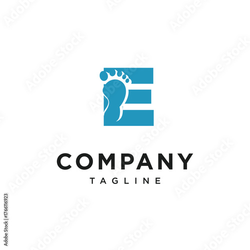 Letter E Foot Logo Icon Vector