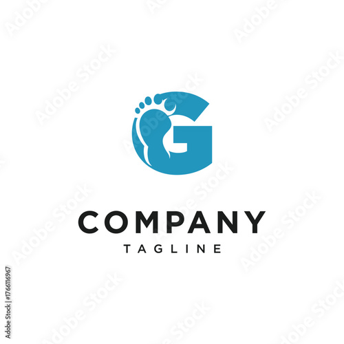Letter G Foot Logo Icon Vector