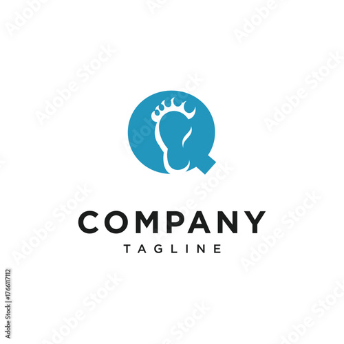 Letter Q Foot Logo Icon Vector
