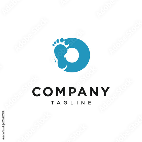 Letter O Foot Logo Icon Vector