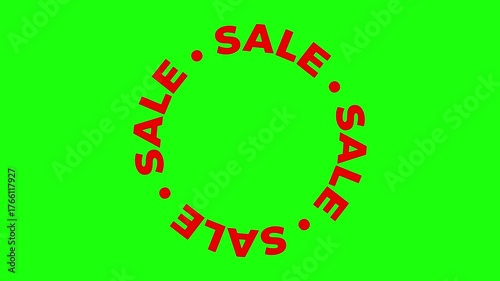 sale round text animation, sale animated text on green screen