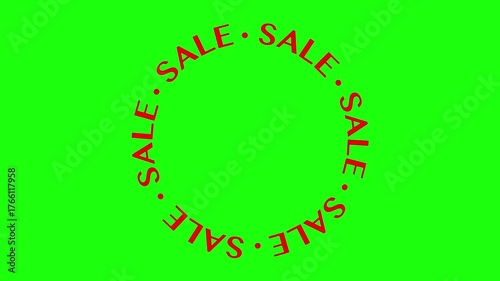 sale round text animation, sale animated text on green screen