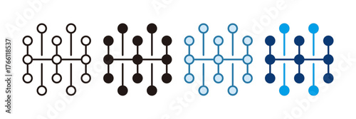Neural Network Icon Set Multiple Style Collection
