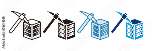 Data Mining Icon Set Multiple Style Collection