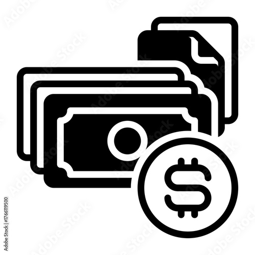 Money icon, glyph icon style