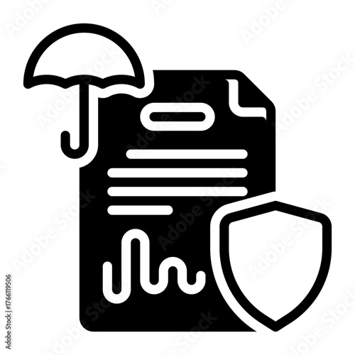 insurance icon, glyph icon style