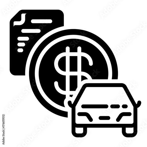 car loan icon, glyph icon style