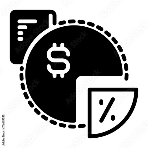 tax icon, glyph icon style