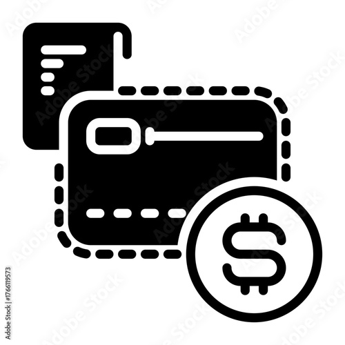 credit card icon, glyph icon style