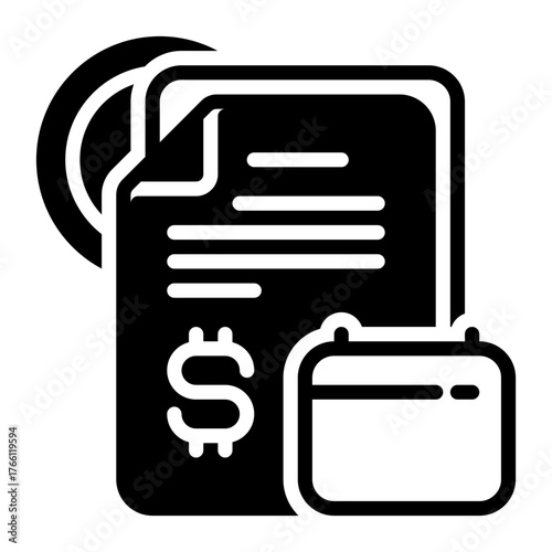 statement icon, glyph icon style