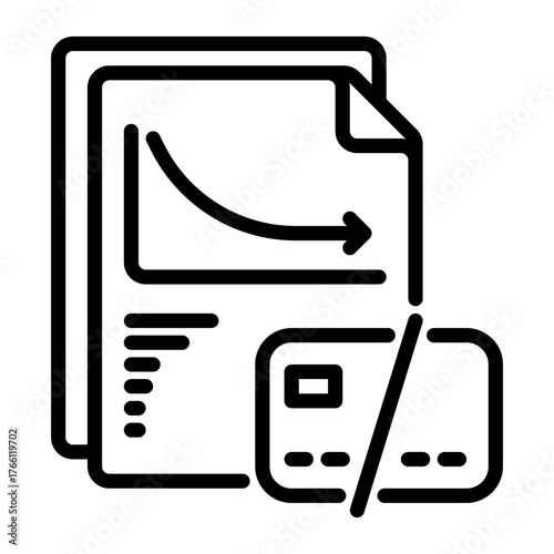 bad credit icon, line icon style