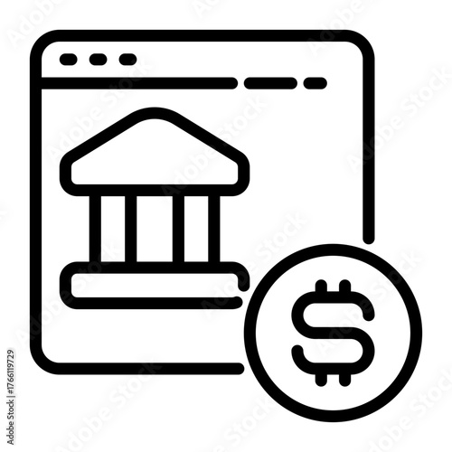 Online Loan icon, line icon style