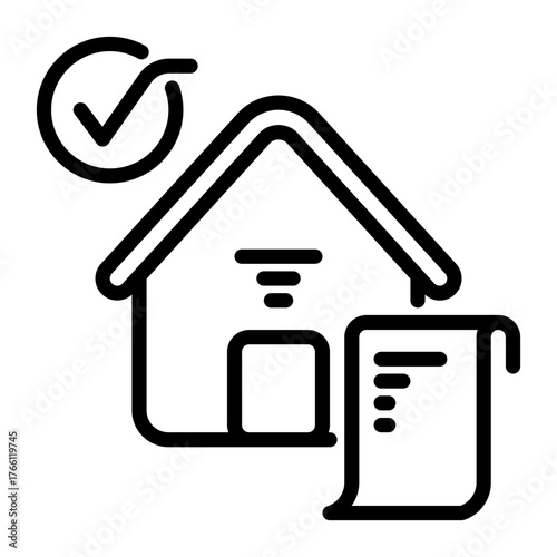 House loan icon, line icon style