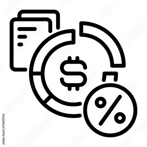 percentage icon, line icon style