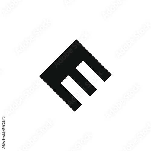 Logo letter E simple black minimalist