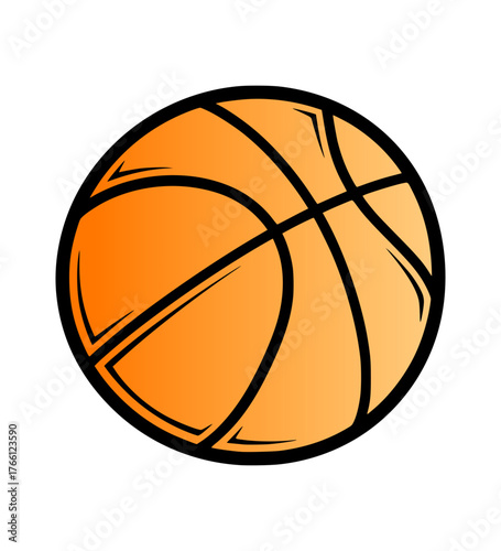 Orange Gradient Basketball Vector Illustration