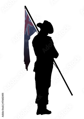 Foto Australian soldier silhouette anzac