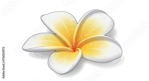 Elegant frangipani illustration with a vibrant gradient on a seamless background