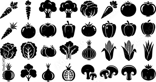 collection of fresh vegetables with a vintage style