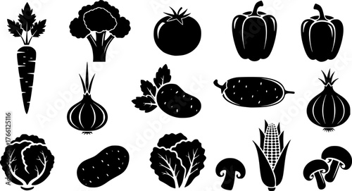 collection of fresh vegetables with a vintage style