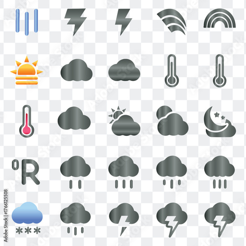 Weather Forecast Climate Condition and Meteorological Icons Set