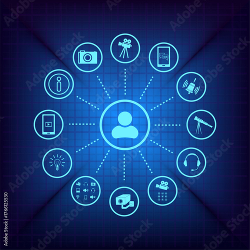 Vector illustration on a blue background