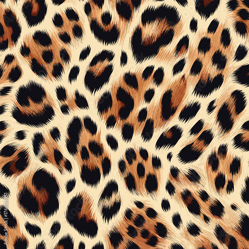 Leopard Skin Texture Pattern Vector. Leopard Fur Camouflage Background. Seamless Animal Wildlife Skin Pattern, artistic look for fashion and textile.