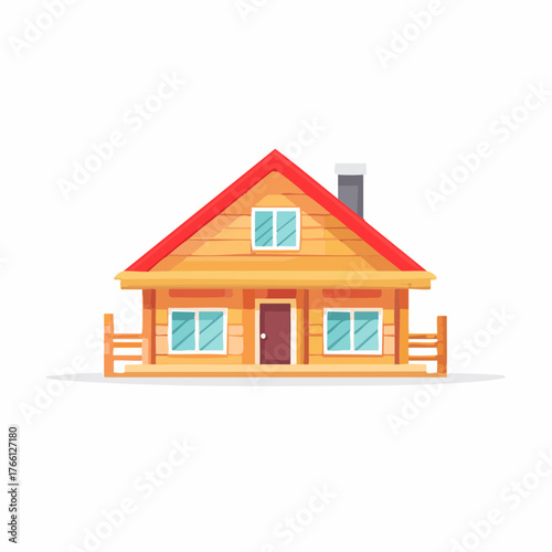 Charming detached home illustration: a cozy residence with inviting architecture