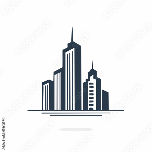 Geometric urban landscape illustration representing modern city architecture