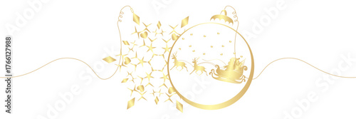 line art snowflake and christmas ball illustration christmas