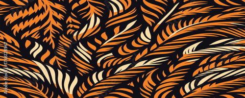 Vectand tiger skin pattern illustration with wild animal stripes and fur texture background, perfect fand wallpaper, fabric, tile patterns, and artistic backgrounds.