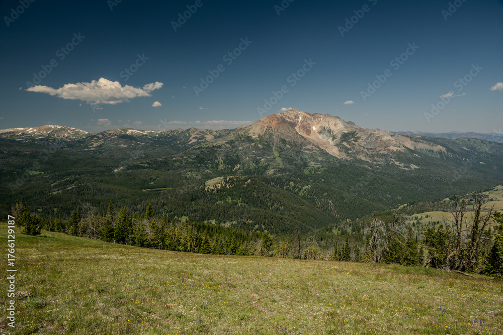 Naklejka premium Electric Peak Rises Next To Sepulcher Mountain In Yellowstone