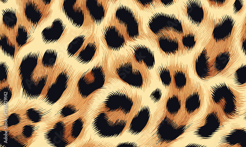 Seamless Animal Wildlife Skin Pattern. Leopard Skin Texture Pattern Vector. Leopard Fur Camouflage Background, luxury motif for wallpaper and apparel.