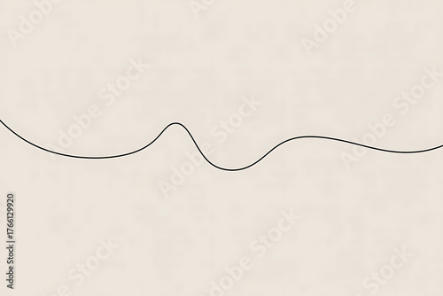 Elegant, flowing line gracefully curves across a plain background, creating a minimalist wave design.