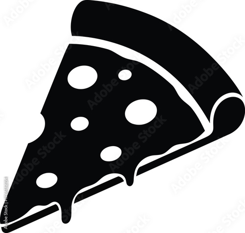 Pizza Slice Silhouette Vector – Fast Food Icon for Restaurant and Italian Cuisine Design