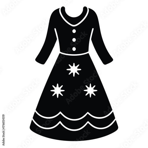 cozy polar fleece christmas dress vector icon