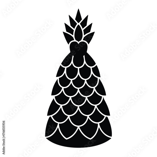 frosted pinecone gown vector icon
