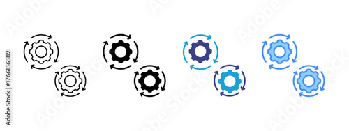 Automation icon set multiple style collection