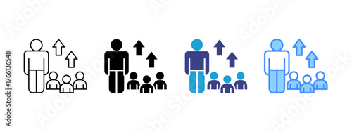 Empowerment icon set multiple style collection