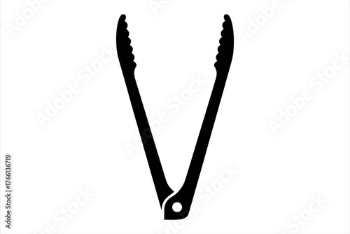 Kitchen Tongs Icon Silhouette